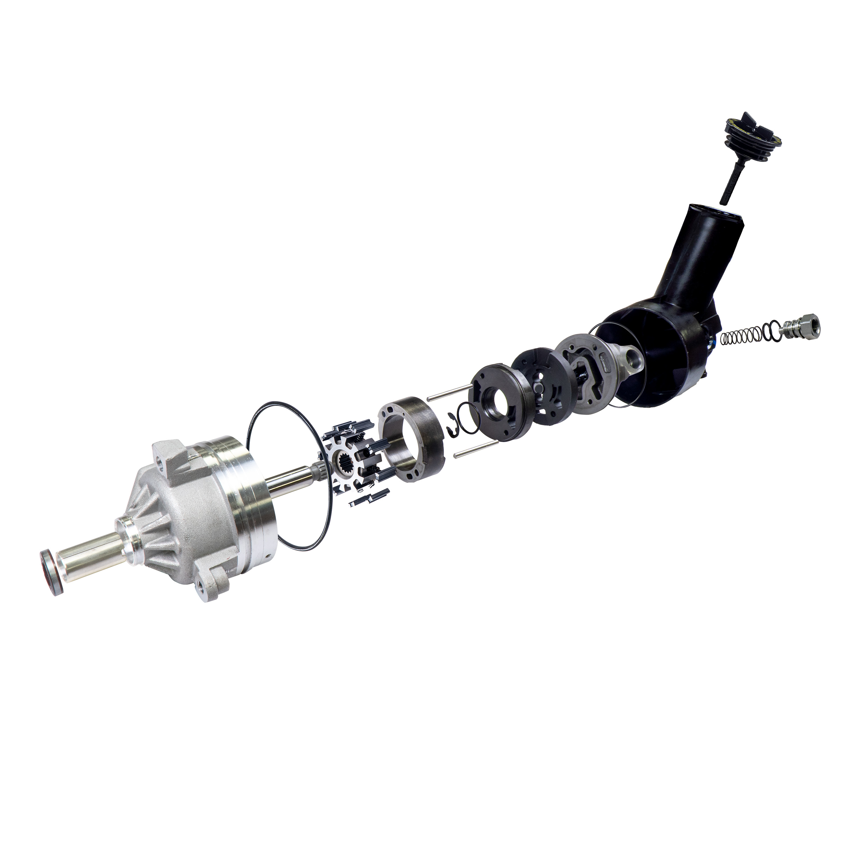 Edelmann Elite power steering pump - exploded view